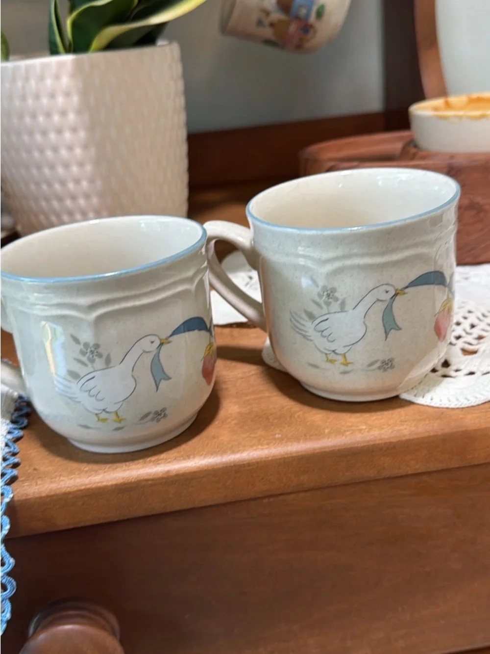 Ceramic marmalade Goose Mugs - Set of 2